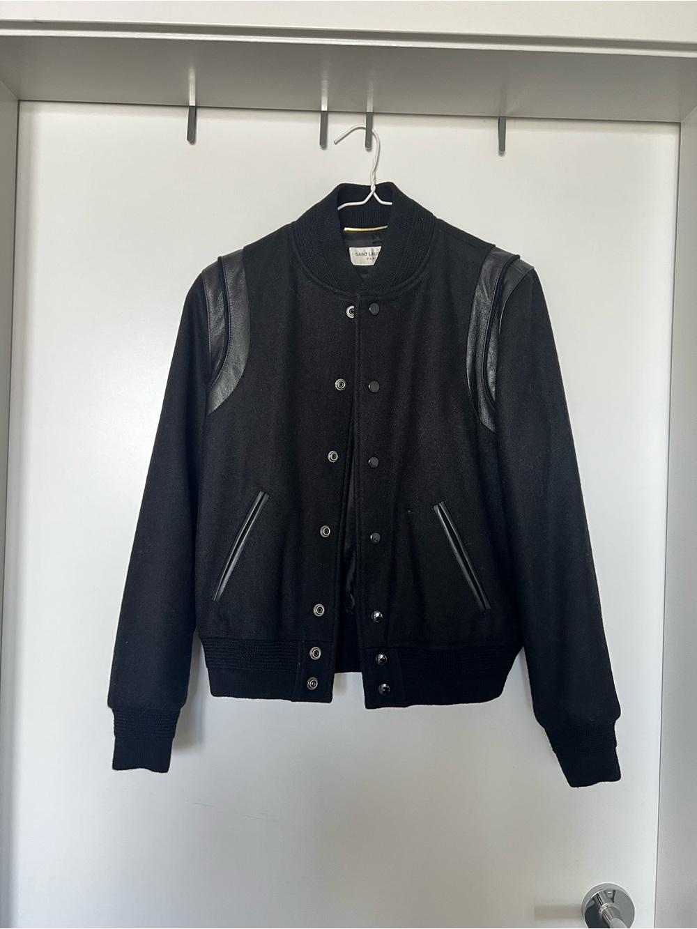 Saint Laurent Black Teddy Bomber Jacket